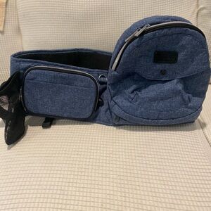 tushbaby hip carrier in denim color